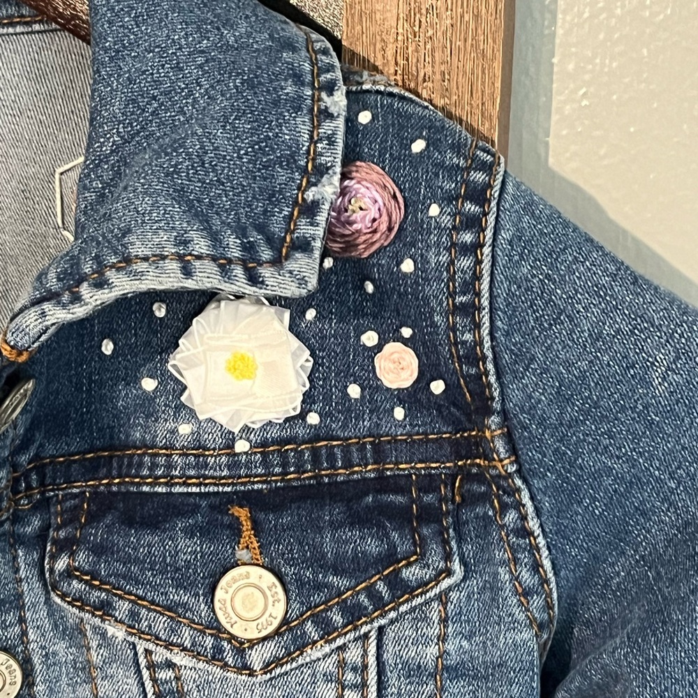 Custom Embroidered Girls Jean Jacket - Picture 3 of 6